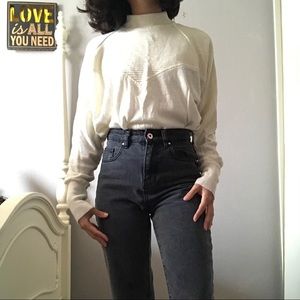 Crean knit mock neck batwing sweater